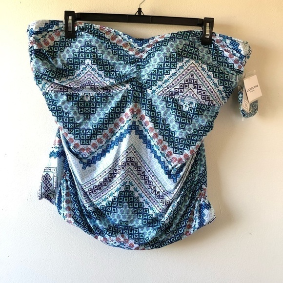 Liz Claiborne Aqua Blue Plus Swim Tankini 24W - Picture 1 of 8